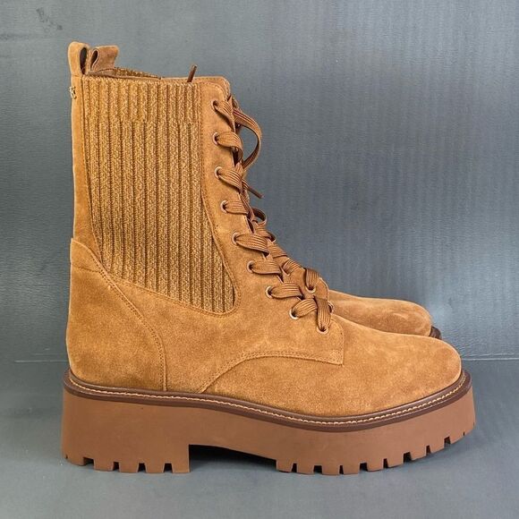SAM EDELMAN EVINA FRONTIER BROWN Platform Combat boots women size 10 - Picture 1 of 10